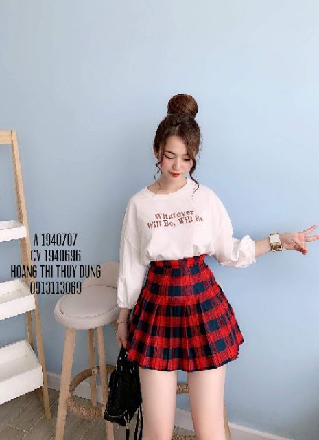 Chân váy xếp li kẻ QCl1 | BigBuy360 - bigbuy360.vn