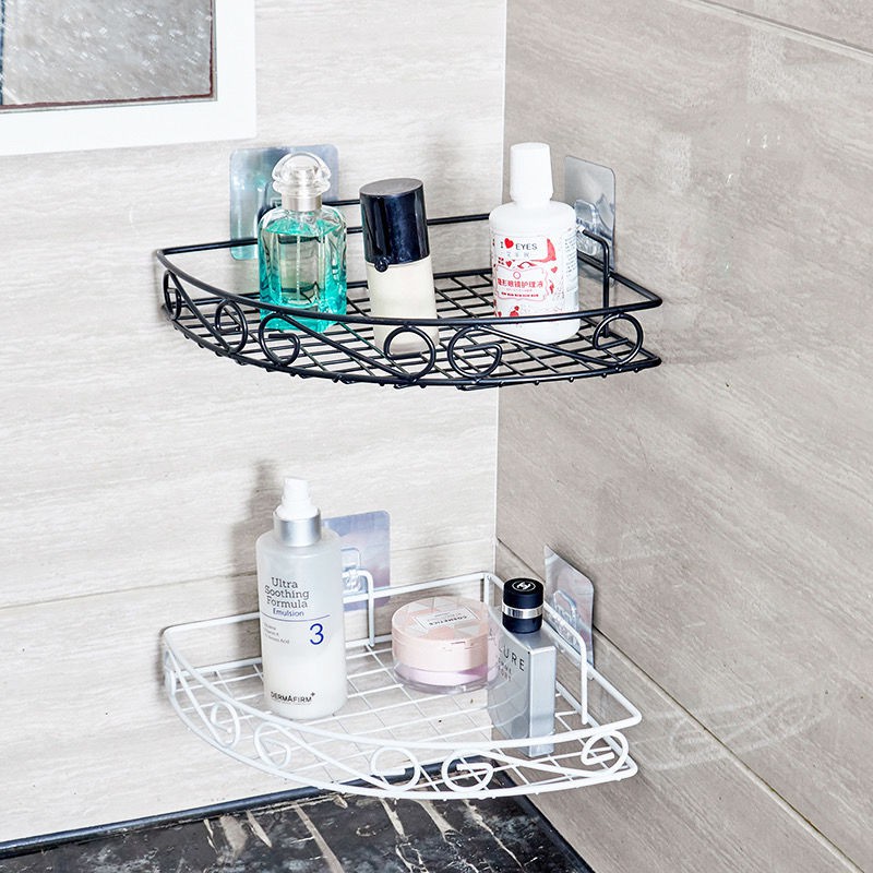 Kệ phòng tắm nhà vệ sinh treo tường miễn phí giá ba chân đục lỗ bàn trang điểm góc lưu trữ móc | BigBuy360 - bigbuy360.vn