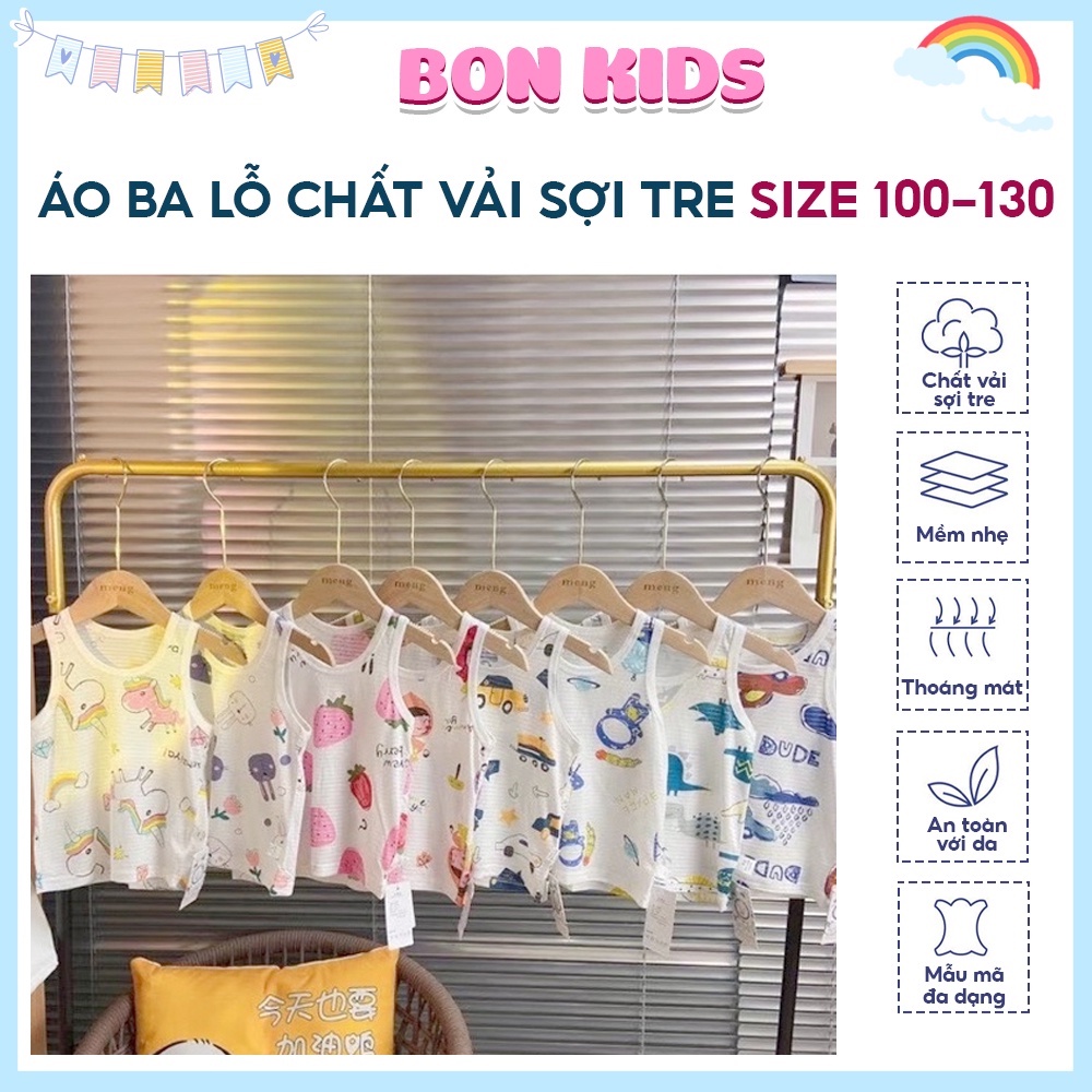 Áo Ba Lỗ Sợi Tre nhiều mẫu cho bé trai và gái hàng quảng châu size 90-130