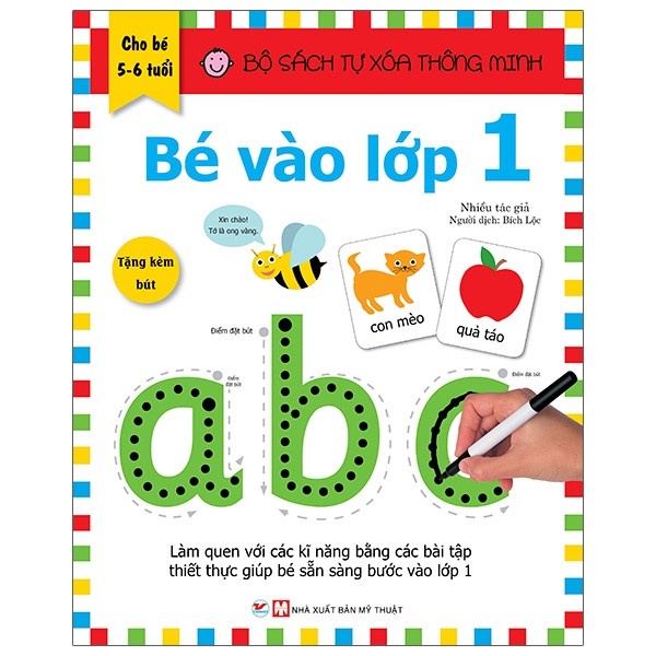 Sách - Bộ Sách Tự Xóa Thông Minh - Bé Vào Lớp 1 kèm theo bút (dành cho bé 5-6 tuổi)