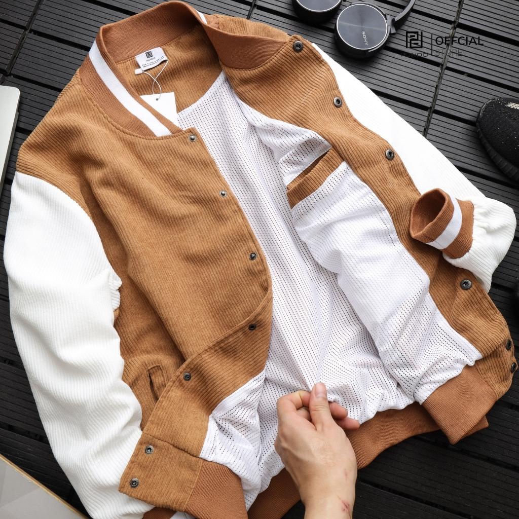 Áo khoác nam bomber chất nhung tăm , dày mềm cao cấp form rộng màu dễ phối PUNDO AKPD12