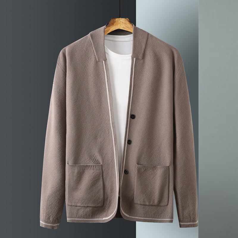 Áo len nam cadigan cao cấp phong cách hàn quốc chất len dày dặn không xù lông