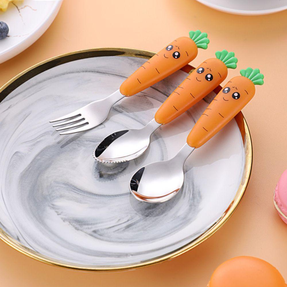 LANSEL Set 2 Món Muỗng Nĩa Bằng Thép Không Gỉ Cho Bé Tập Ăn
