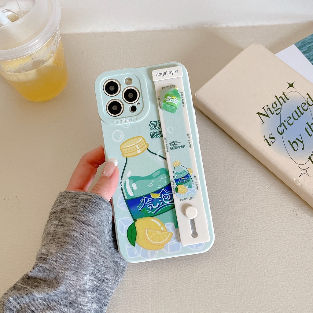 Ốp Điện Thoại Mềm Chống Rơi In Hình cola Hoạt Hình Có Quai Cầm Tay Cho Iphone 11 12 13 Pro Max X XSMAX XR 7 8PLUS