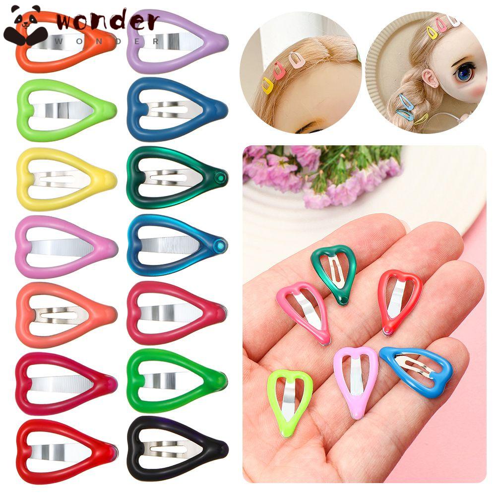 Set 5 Kẹp Tóc Mini Bằng Kim Loại Hình Trái Tim Dễ Thương Cho Bé Gái