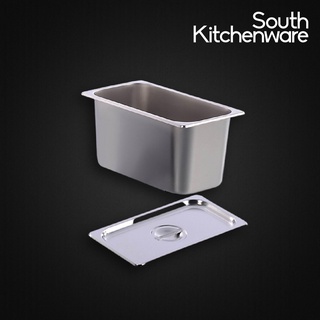 Khay inox gn 1/3 đựng thực phẩm, topping, cơm 327x176 cao 200mm