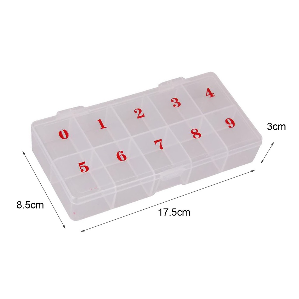 Hộp Nhựa Đựng Móng Giả 10 Ngăn Tiện Lợi