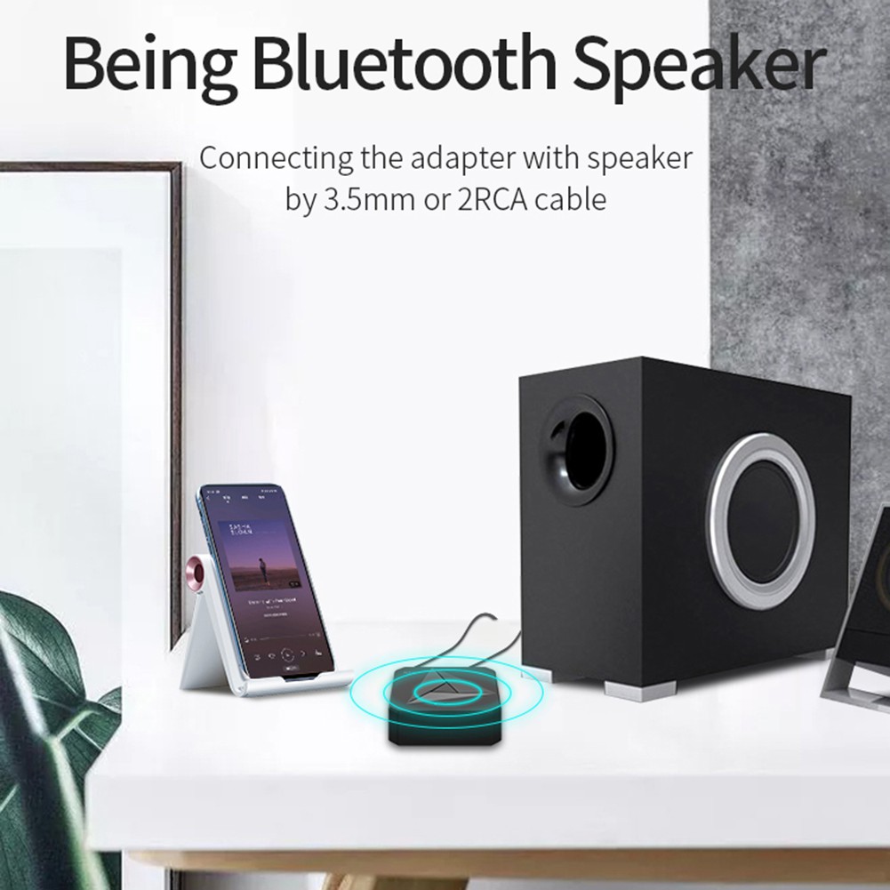 Thiết bị thu phát tín hiệu âm thanh bluetooth NFC 5.0 RCA không dây để bàn