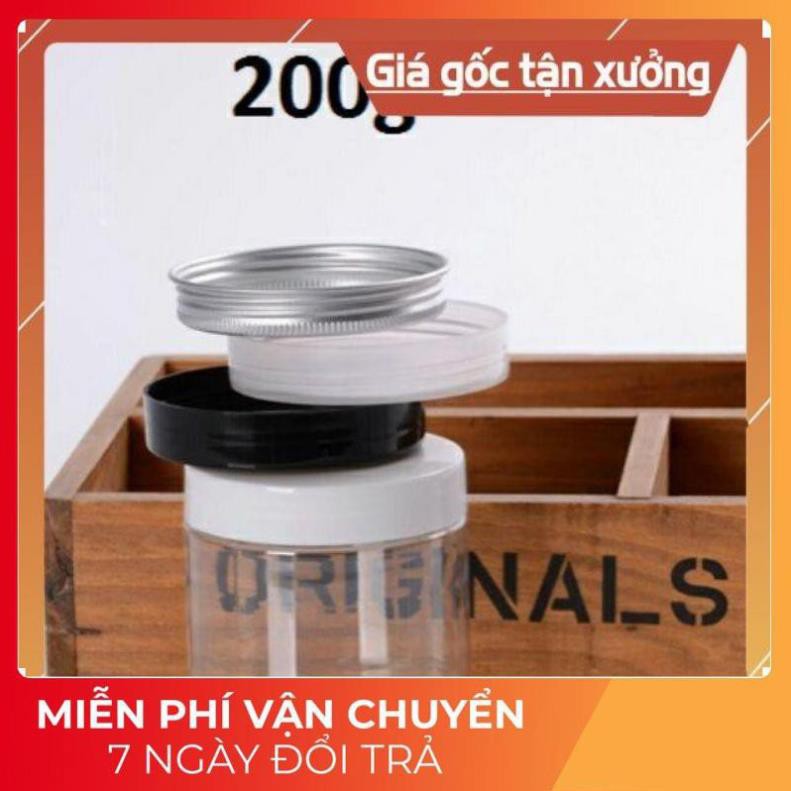 Hủ nhựa pet 200g chiết kem rỗng / hủ đựng mỹ phẩm /