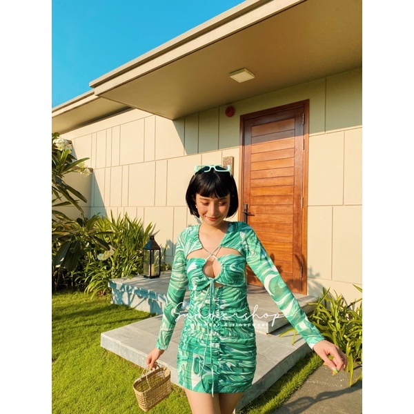 BIKINI Váy dài tay loang xanh sexy hot trend