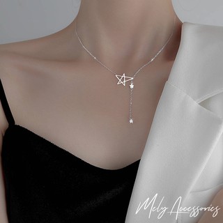 Dây chuyền bạc hình ngôi sao sợi mảnh thiết kế mới trẻ trung tinh tế dành cho nữ - Mely 1541