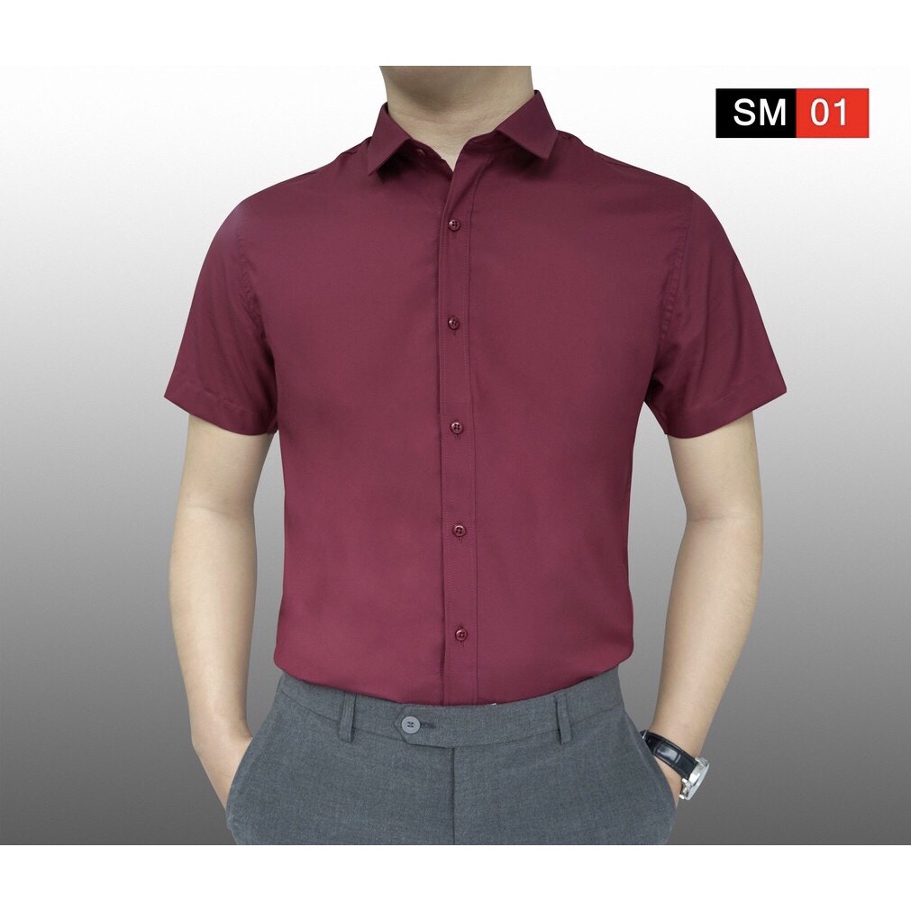 Áo Sơ Mi Nam Cộc Tay trẻ trung cao cấp Loại Đẹp chống nhăn không bai xù