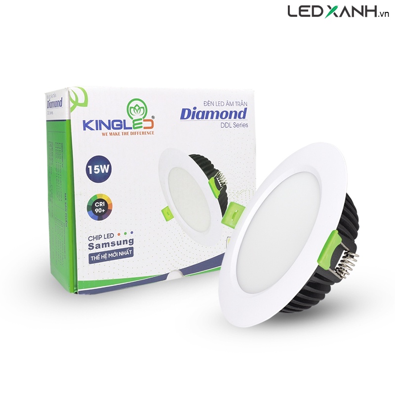 Đèn LED âm trần downlight KingLED Diamond 10W - Φ90mm