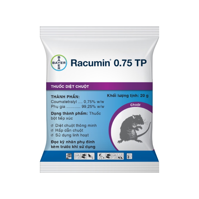 RACUMIN 0.75 TP (20g) Giải pháp kiểm soát chuột, dễ sử dụng