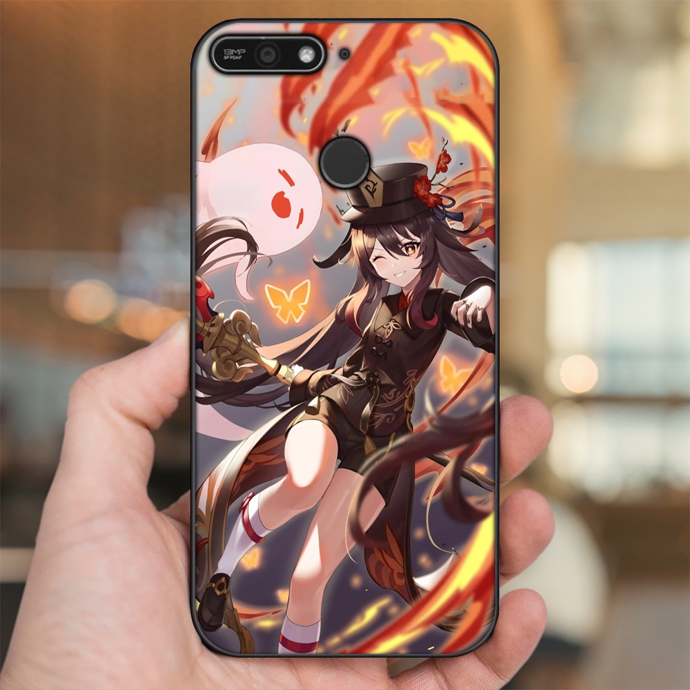 Ốp lưng Huawei Y6 Prime viền đen in hình Hutao Genshin Impact