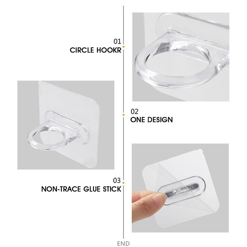1 Móc Treo Chai Dầu Gội Gắn Tường Đa Năng Bằng PVC Trong Suốt Chịu Được Sức Nặng Cho Nhà Tắm