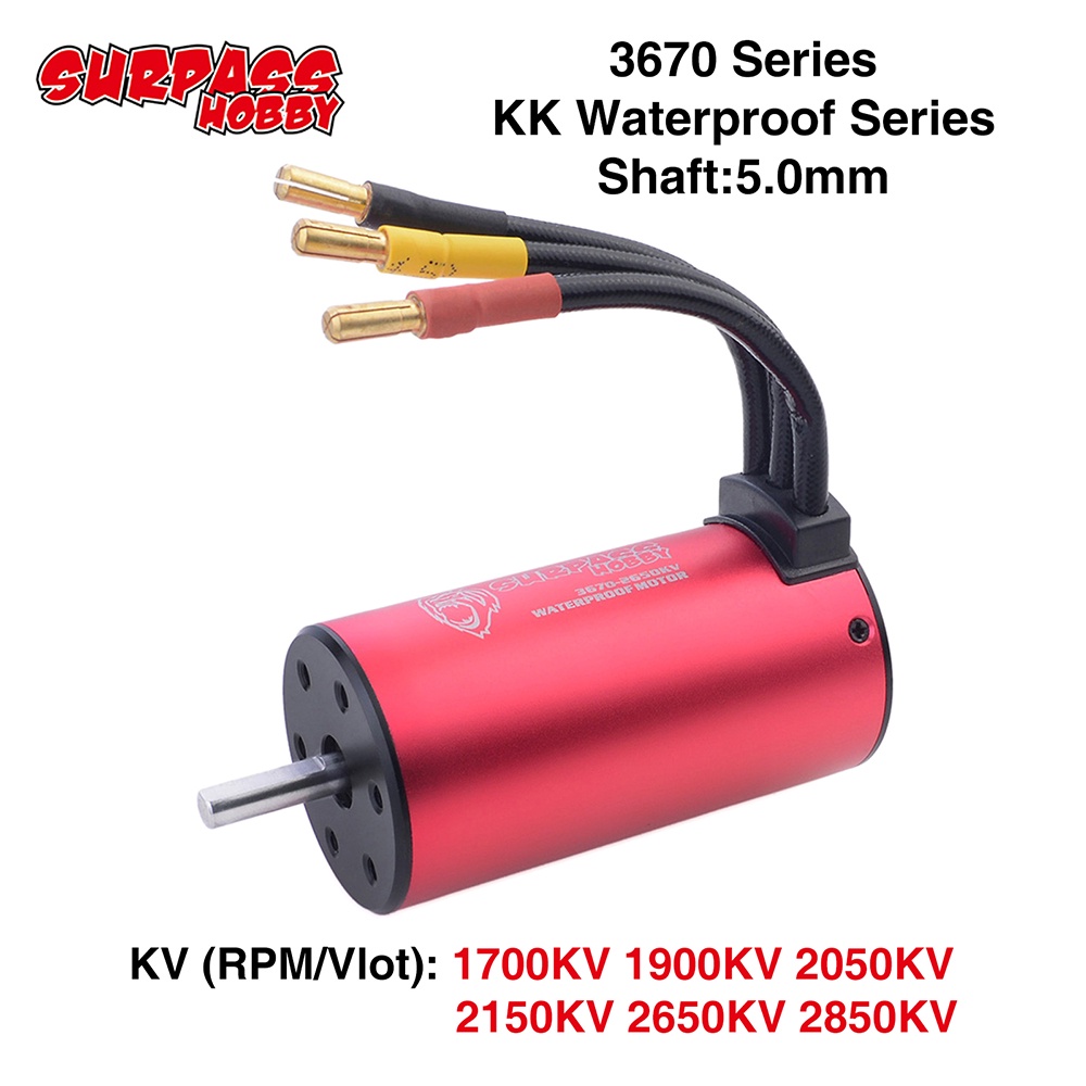 SURPASSHOBBY Chống thấm nước 3670 Động cơ không chổi than 5mm cho 1/10 2S 3S RC Drift Racing Xe địa hình SURPASSHOBBY Ch