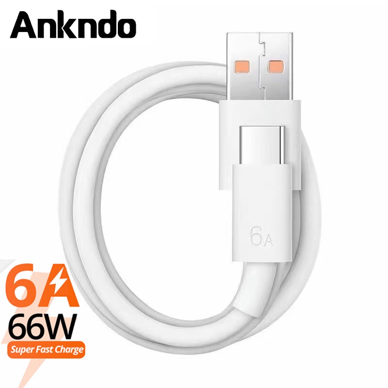 Dây cáp sạc Ankndo dữ liệu loại C 2 trong 1 6A 66W nhanh cho Xiaomi
