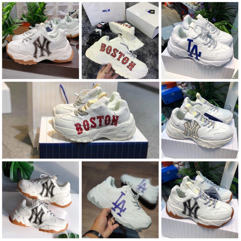 [ FULL BOX ] Giày sneaker MLB đủ mẫu boston, la, ny vàng, ny đế nâu da cao cấp full size nam nữ (36-43)