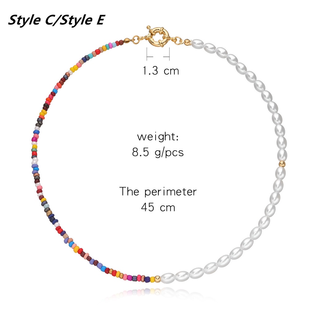 Vòng Cổ Choker Đính Hạt Ngọc Trai Nhiều Màu Sắc Phong Cách Bohemian Thời Trang Cho Nữ