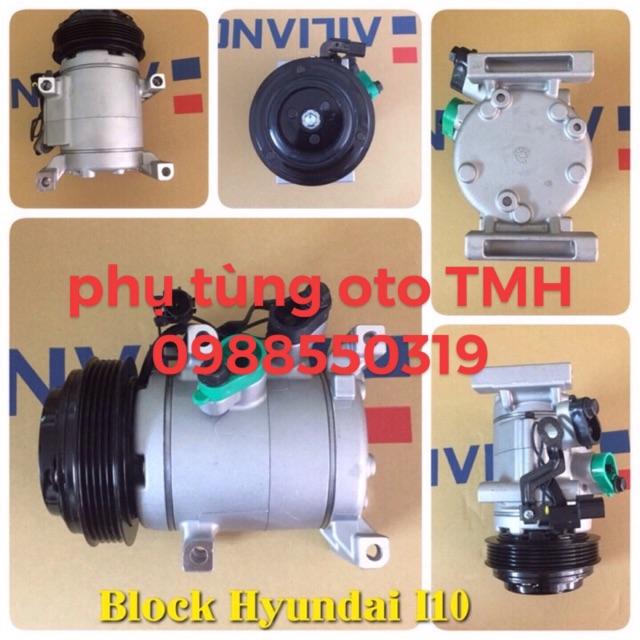 Lốc điều hoà xe hyundai i10 grand sản xuất đời 2014-2018 loại ko có van đít