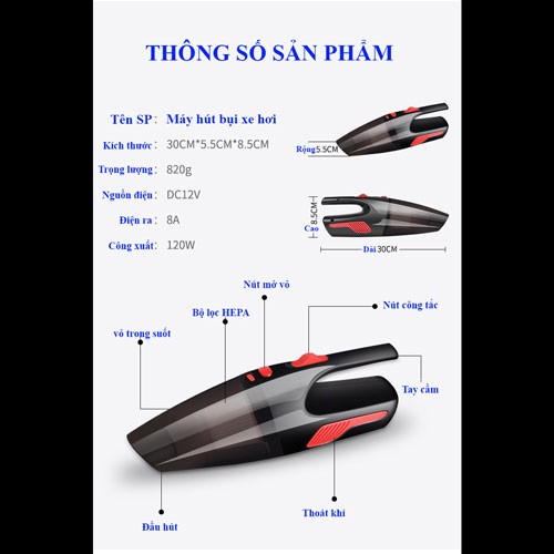 MÁY HÚT BỤI CẰM TAY Đa Năng Ô TÔ và Gia Đình - Vacuum  Cleaner - MeBoom | BigBuy360 - bigbuy360.vn