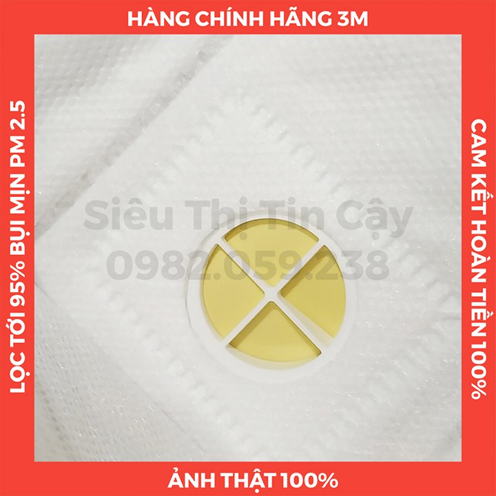 HÀNG CHÍNH HÃNG - Khẩu trang 3M 9501VT, khẩu trang N95 có van thở, lọc tới 95% bụi mịn PM2.5 có hại, chống ung thư phổi | BigBuy360 - bigbuy360.vn