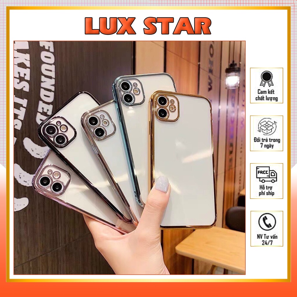 Ốp Lưng iPhone Trong Suốt Viền Si Màu Hàn Quốc 6/6plus/6s/6splus/7/7plus/8/8plus/x/xs/11/12/13/pro/max/plus