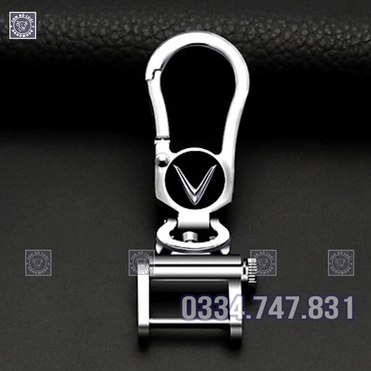 Bao da chìa khóa Fadil bọc chìa khóa bằng da bò thật 100% may thủ công bảo hành 2 năm có khắc thông tin kèm logo Vinfast