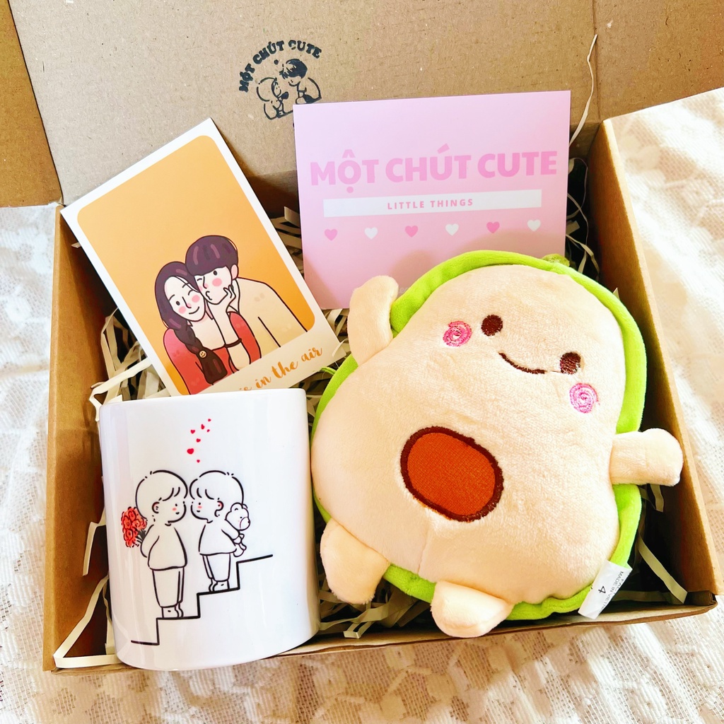 Set quà tặng Cốc Tặng hoa,gấu Một chút cute tặng sinh nhật, Valentine, 6/4 dành cho bố, anh trai, người yêu, bạn thân