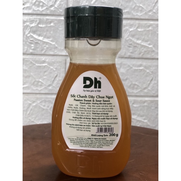 [Giá sỉ] - Sốt Chanh Dây Chua Ngọt - Thương hiệu DH Foods 200G