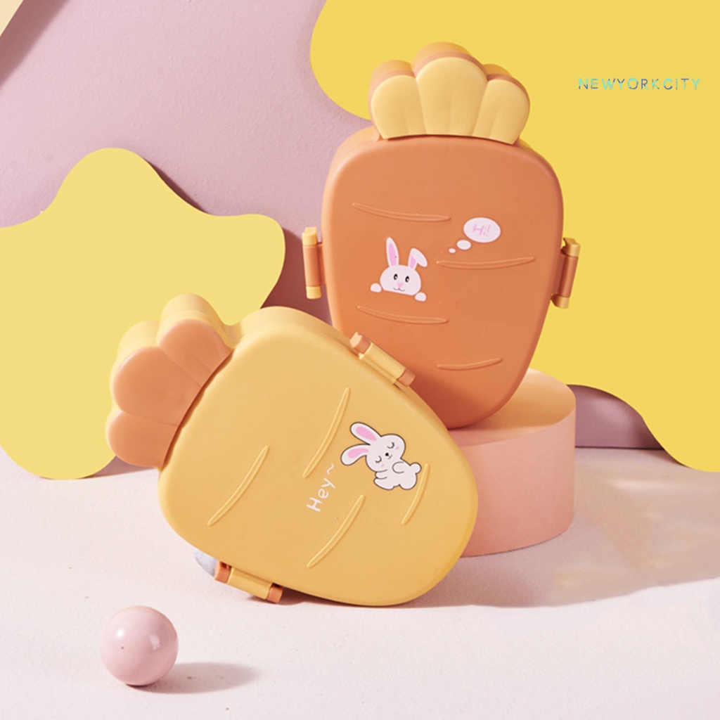 1 Bộ Hộp Cơm Trưa Hình Củ Cà Rốt Hoạt Hình Dành Cho Trẻ Em