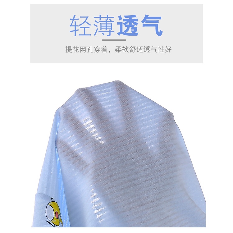 Bộ đồ ngủ cotton tay ngắn thoáng khí thời trang mùa hè đáng yêu dành cho trẻ em
