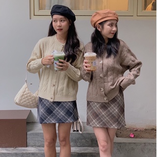 Áo khoác len cardigan vặn thừng lông thỏ jb190 lollie studio