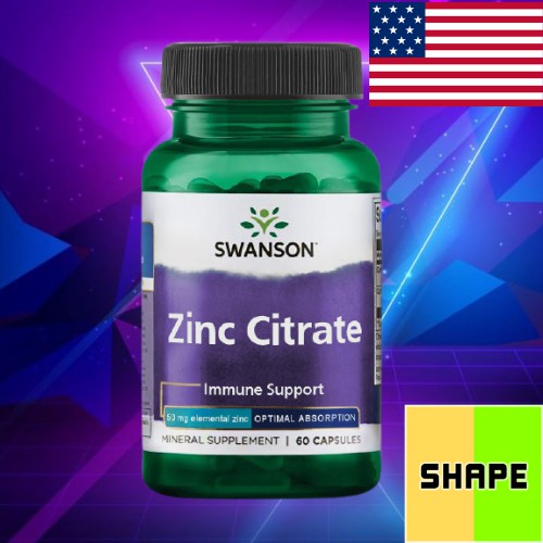 Viên Uống Bổ Sung Kẽm Tăng Cường Hệ Miễn Dịch Zinc | Swanson Zinc Citrate 50mg Immune Support [60 Viên] |  Chính Hãng