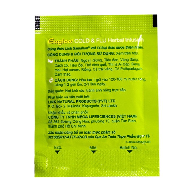 Trà thảo dược Eugica Cold & Flu