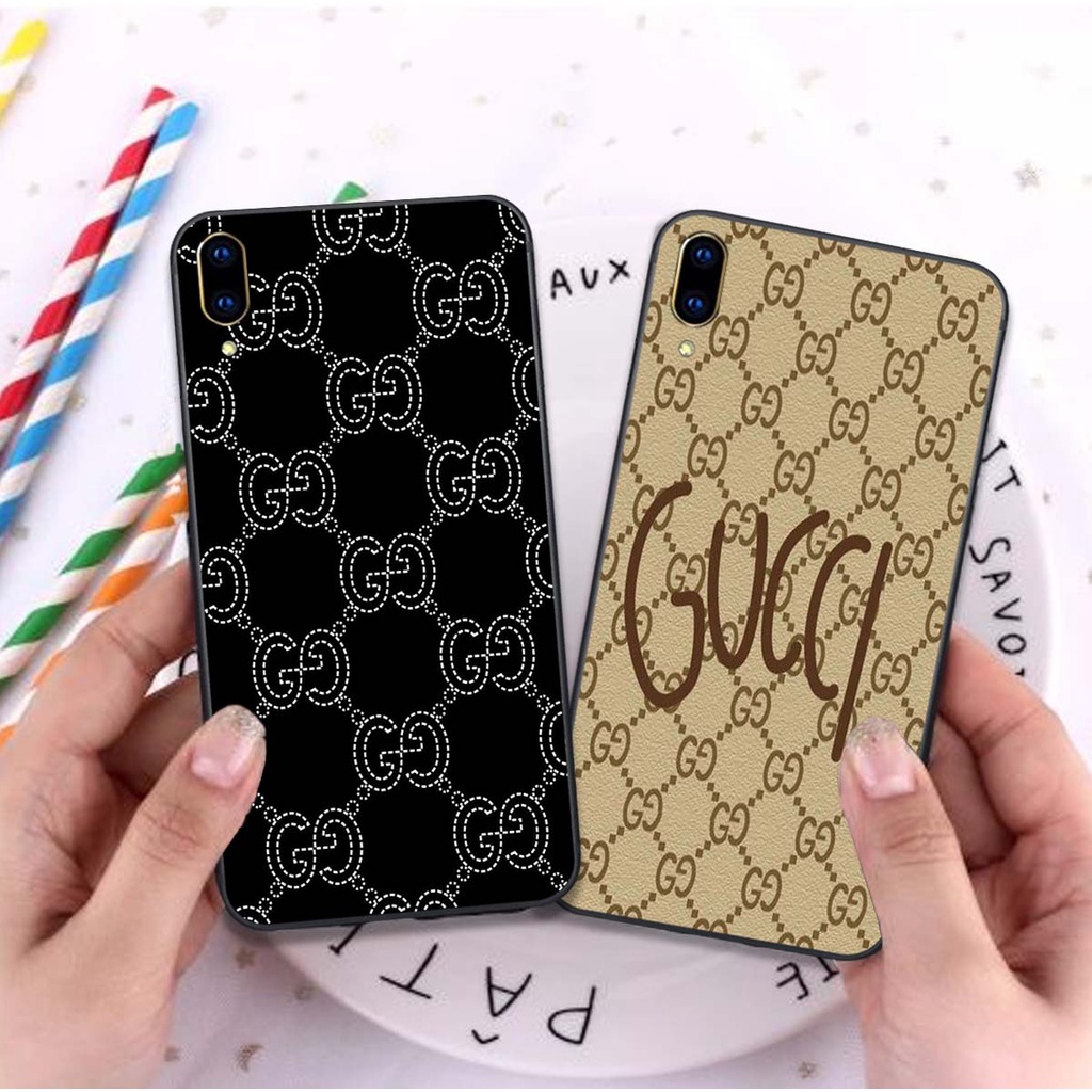 Ốp lưng điện thoại Vivo V11  / V11i  / Y97 In hình thương hiệu Gucci, Adidas, Louis Vuitton, Nike.