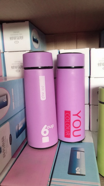 BÌNH THUỶ TINH GIỮ NHIỆT 450ml bọc nhựa chống nóng an toàn tiện dụng