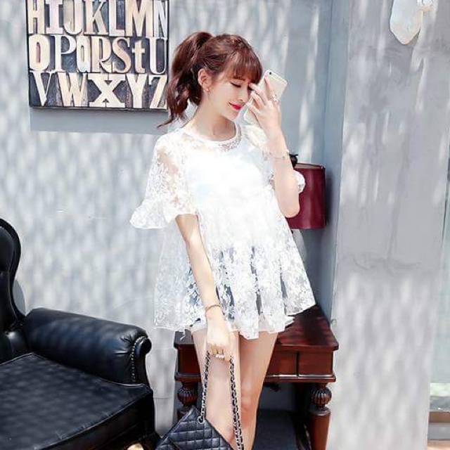 *SALE* SET ÁO HOA TRẮNG