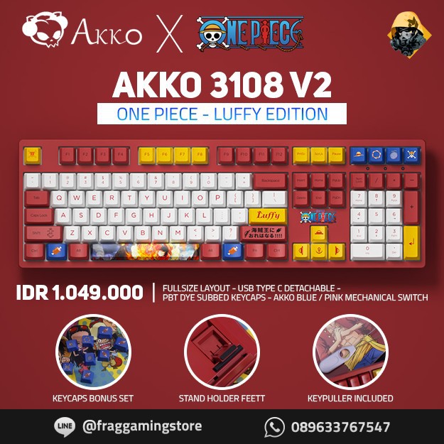 -  -  Bàn phím cơ 3108 AKKO One Piece – Luffy - Hàng Chính Hãng - Mới 100%