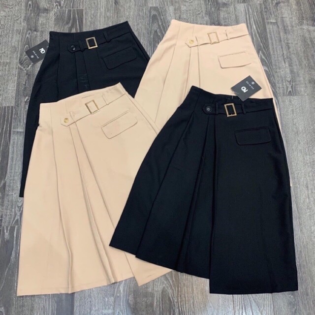 CHÂN VÁY CÔNG SỞ ĐAI LỆCH XẾP LY XINH XẮN | BigBuy360 - bigbuy360.vn