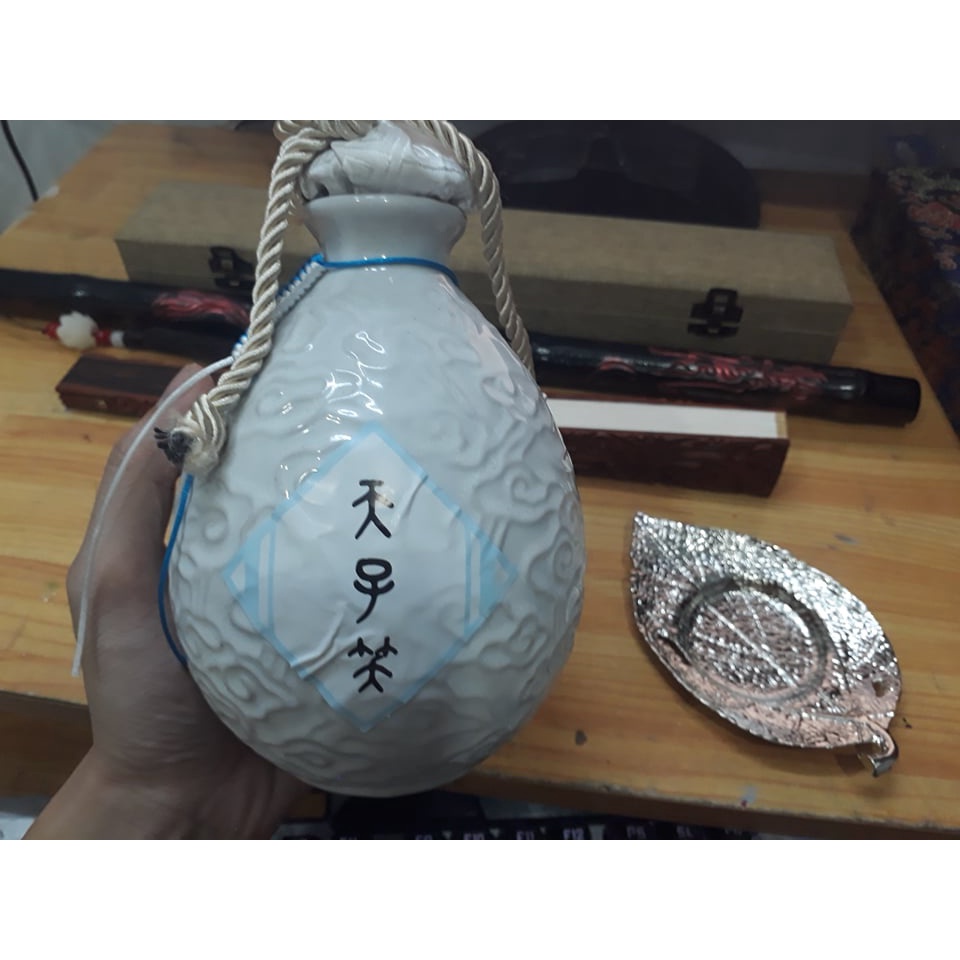 (có sẵn)bình rượu Cô Tô_Thiên Tử Tiếu trắng, hoa văn chuẩn phim Trần Tình Lệnh Tiêu Chiến_Vương Nhất Bát