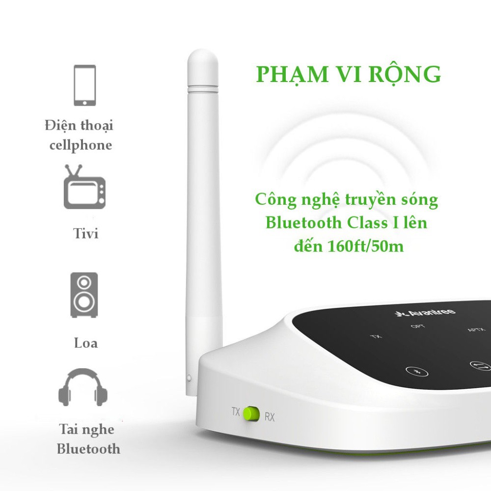 Bộ truyền - nhận Bluetooth 2 trong 1 phạm vi rộng AVANTREE – Oasis