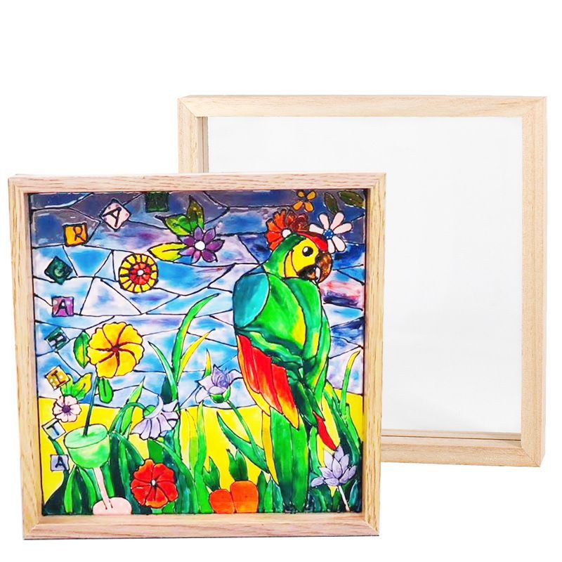 Khung gỗ kính meca hai mặt 20x20cm loại đẹp