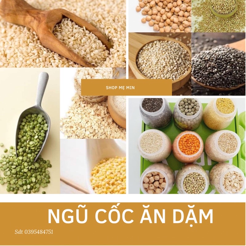 hạt đậu gà/hạt kê/vừng/yến mạch/mè/đậu hà lan/Diêm mạch/đậu lăng đỏ/kiều mạch cho bé ăn dặm- hũ 100gr