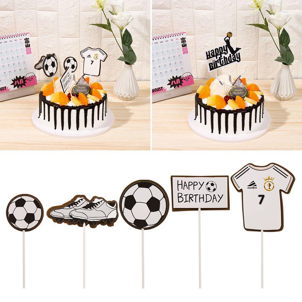 PINEVN Cây Cắm Trang Trí Bánh Kem Hình Bóng Rổ / Bóng Đá / Bóng Đá Dành Cho Trẻ Em