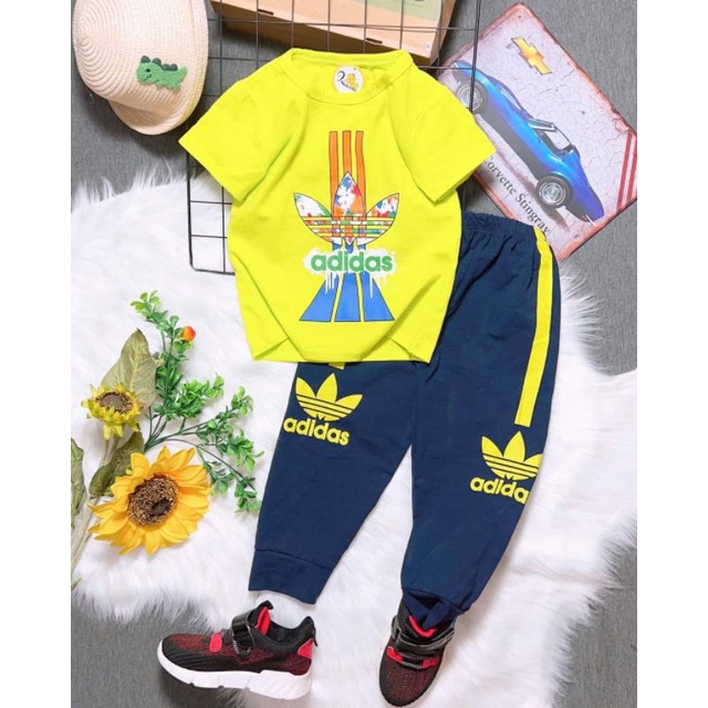 Bộ thể thao tay ngắn quần dài bé trai thun cotton 4 chiều