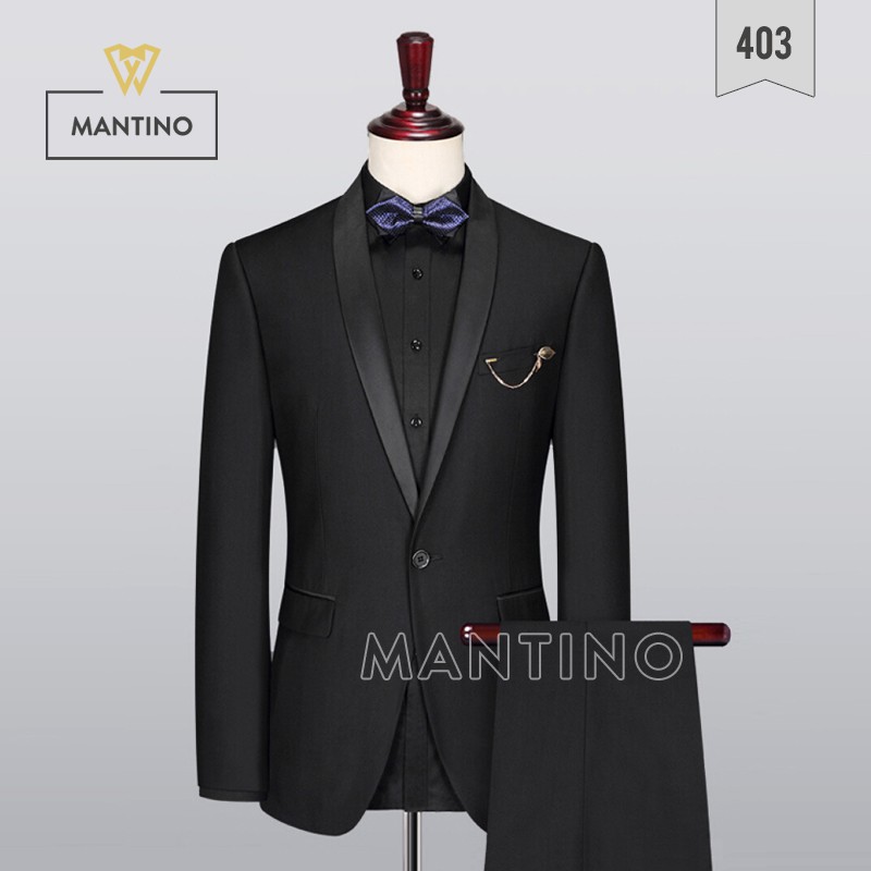 Bộ Vest đen ve bóng cao cấp
