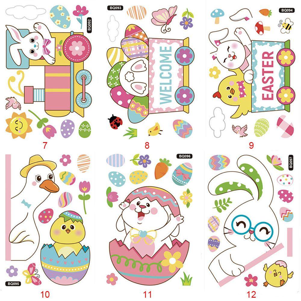 Sticker Dán Tường Trang Trí Hình Gà / Thỏ Đáng Yêu