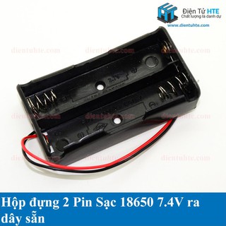 Hộp đựng Pin sạc 18650 2 cell 7.4V ra dây